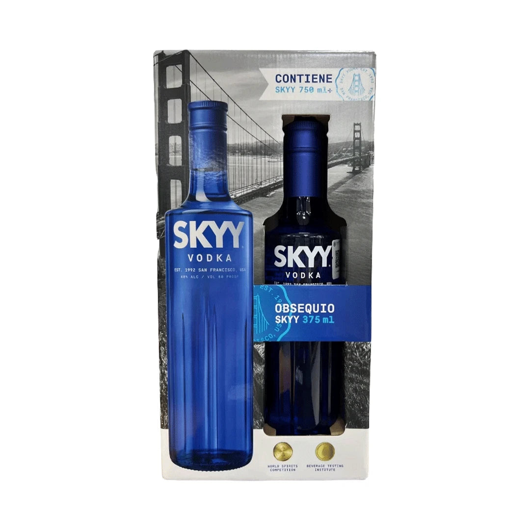 Vodka Skyy 750 Ml Con Vodka Skyy 375 Ml