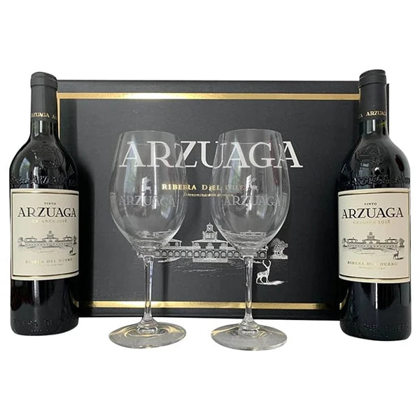 Vino Tinto Arzuaga Reserva Twin Paq 750 Ml Con Copas Ridel - Corpovino