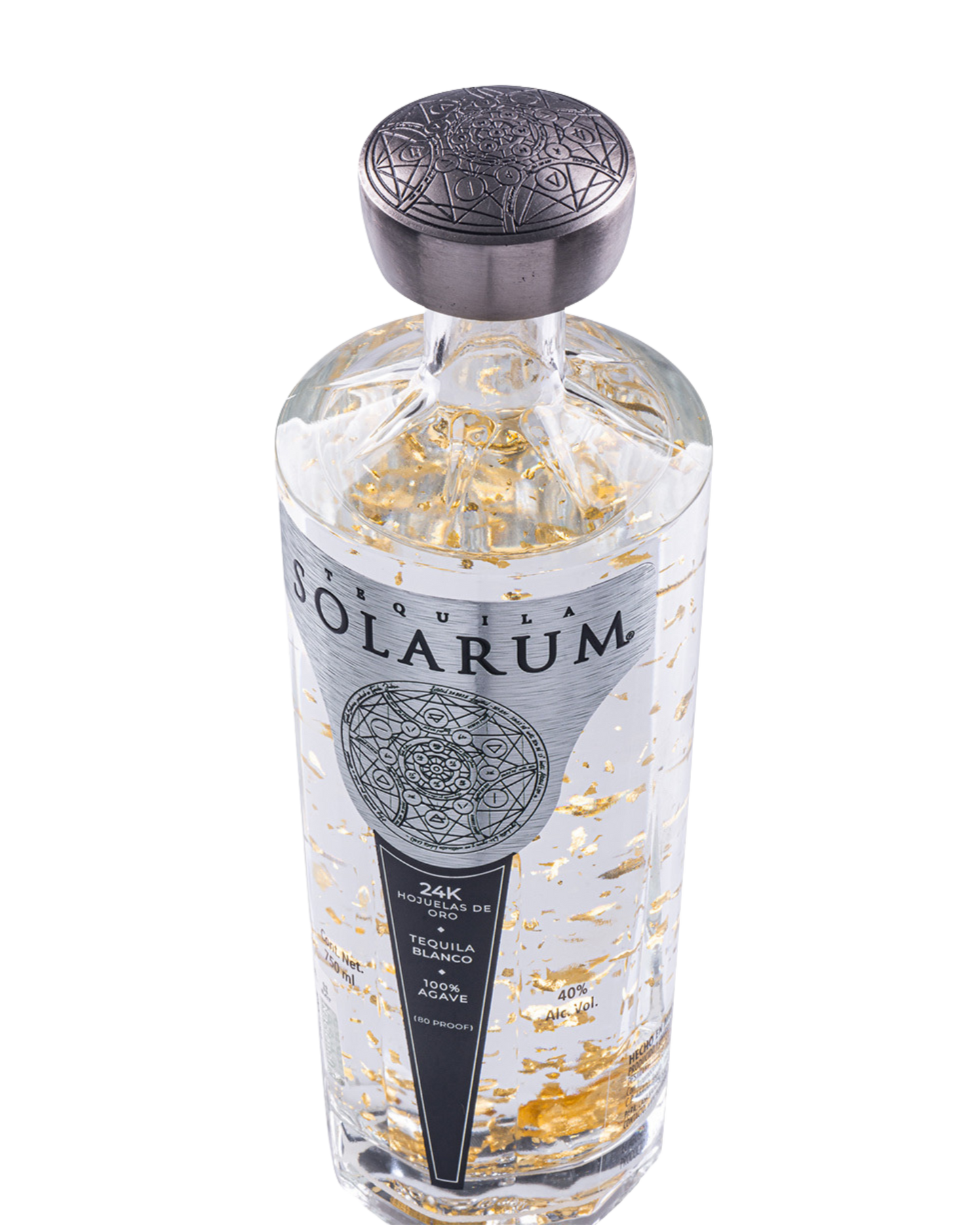 Tequila Solarum Blanco C/ Oro 24k 750 Ml