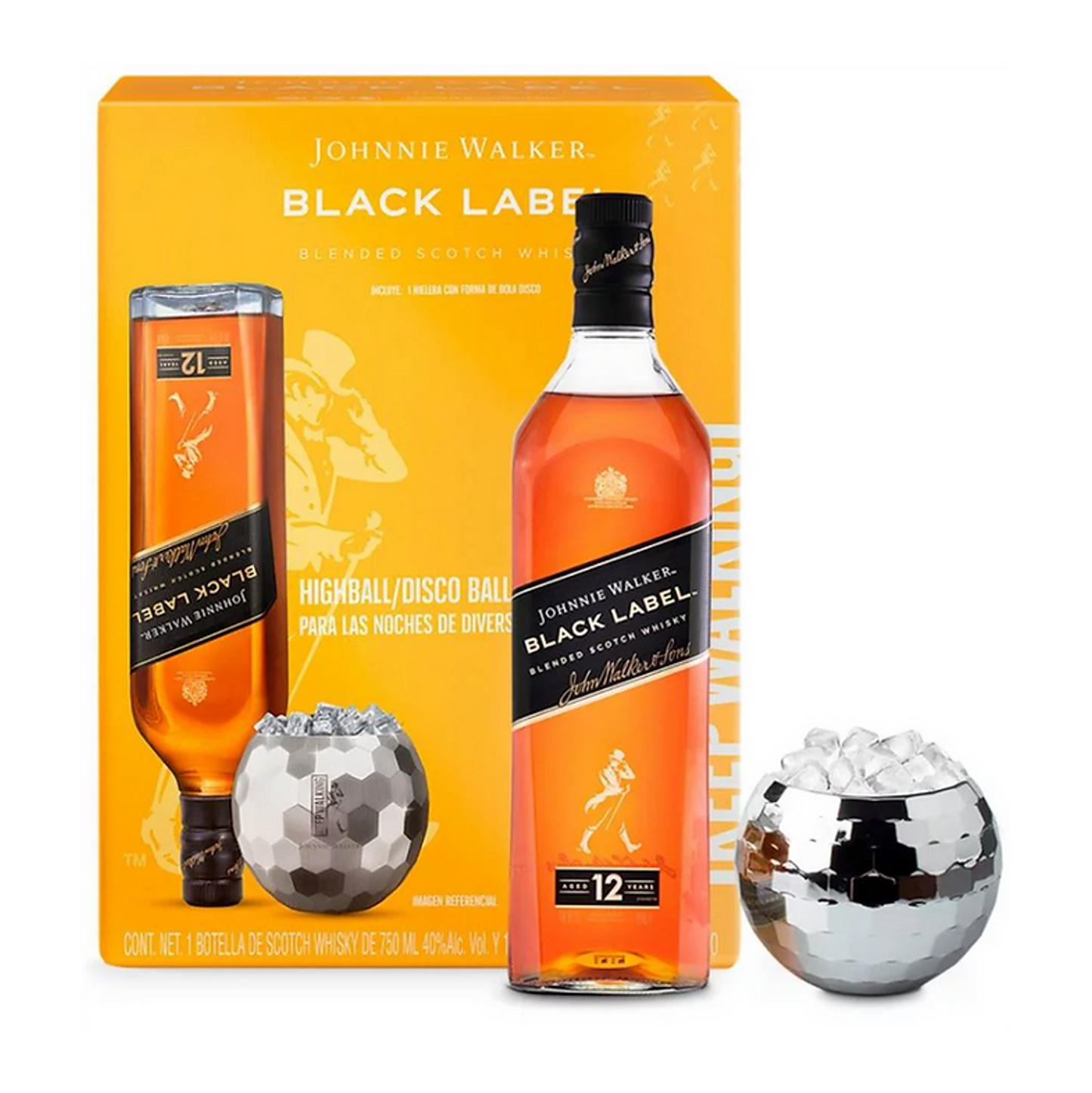 Whisky Johnnie Walker Black Label 750ml + Hielera Discoball - Corpovino