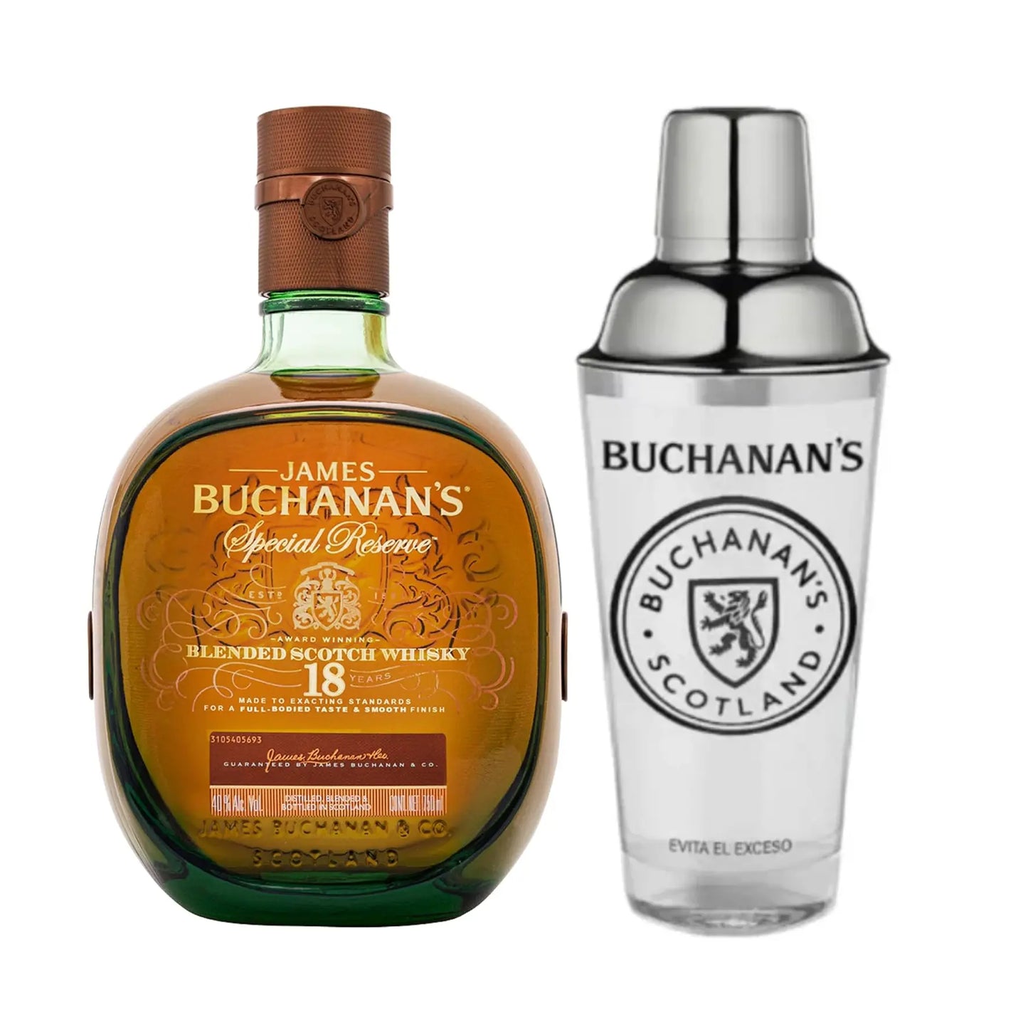 Whisky Buchanan's 18 Años 750 Ml + Shaker Buchanan's - Corpovino