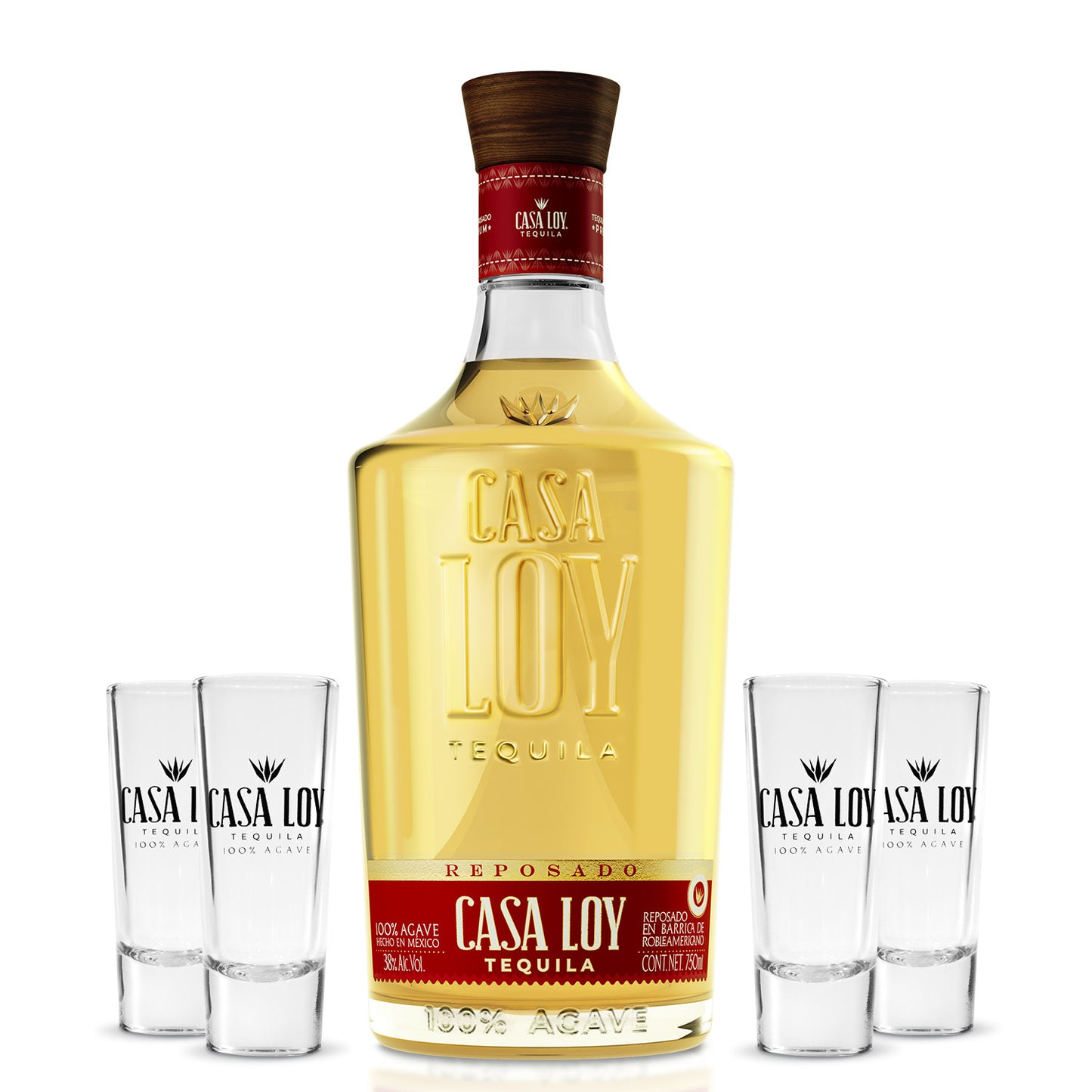 Tequila Casa Loy Reposado 750 Ml + Tequileros - Corpovino