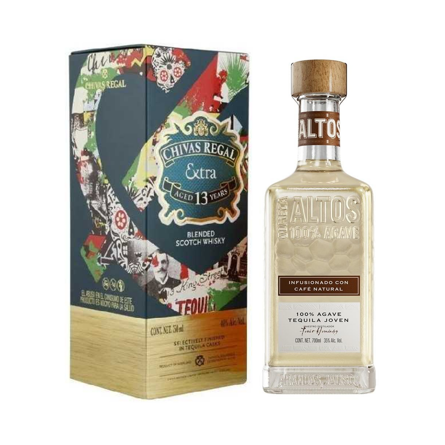 Whisky Chivas Regal Extra 13 Años Tequila Casks 750 Ml + REGALO Tequila Altos Café