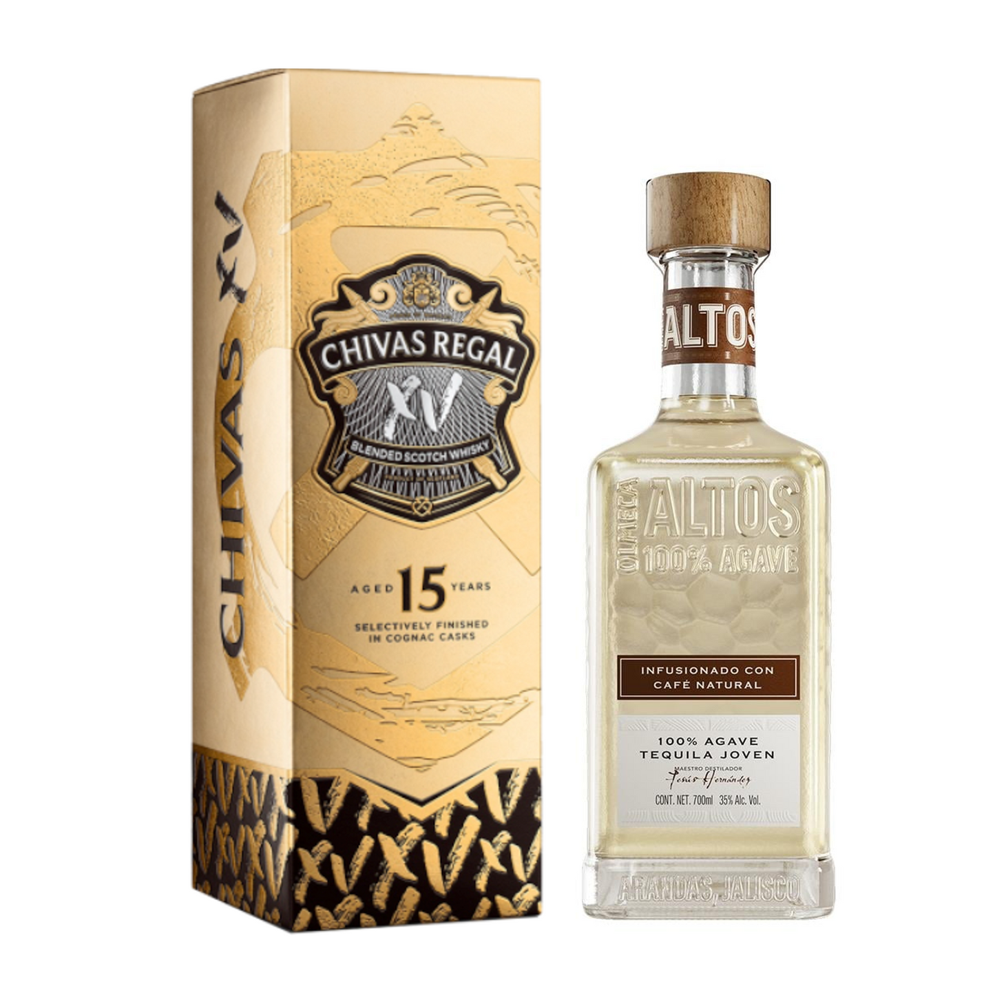 Whisky Chivas Regal XV 700 Ml + REGALO Tequila Altos Café