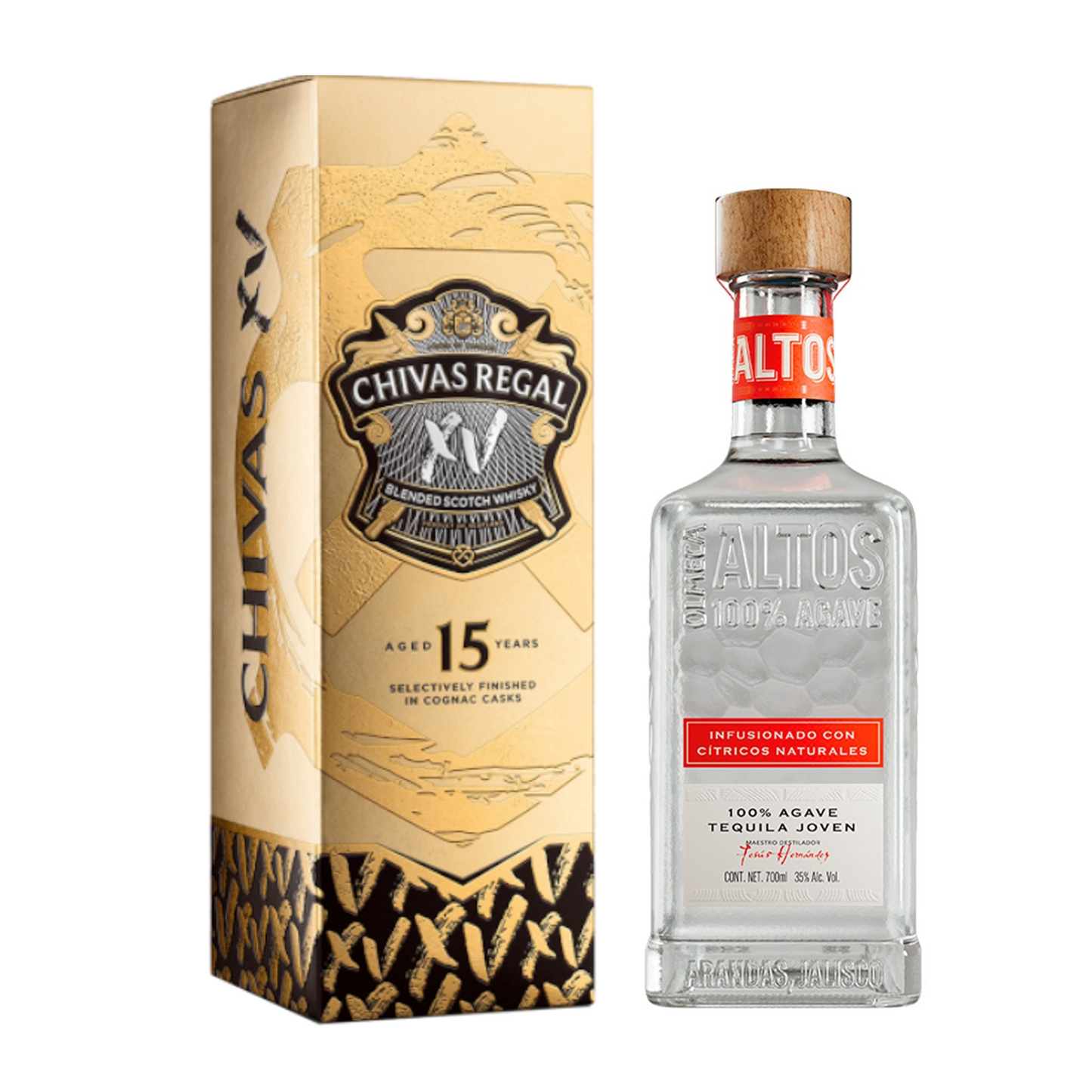 Whisky Chivas Regal XV 700 Ml + REGALO Tequila Altos Cítricos