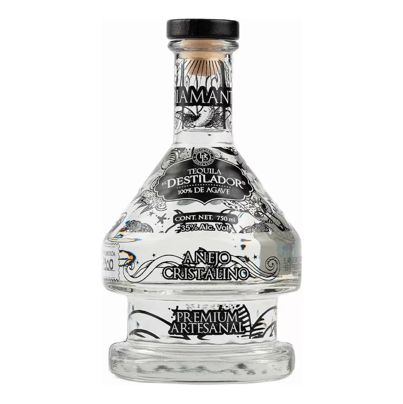 Tequila El Destilador Añejo Cristalino 750 ml