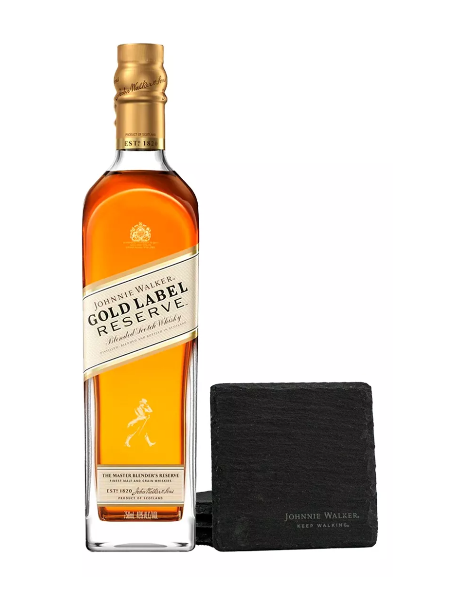 Whisky Johnnie Walker Gold Reserve 750 Ml + Portavasos Johnnie Walker Con 4 Pz - Corpovino