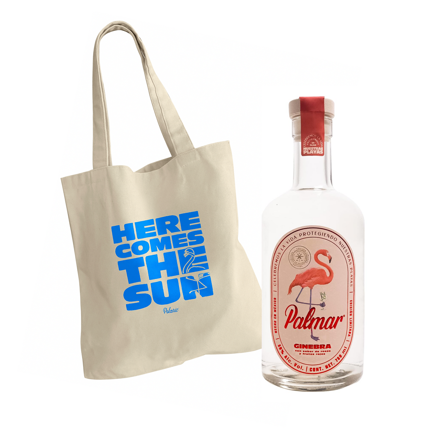 Ginebra Palmar Rosas y Frutos Rojos 750 Ml + Bolsa Palmar Azul