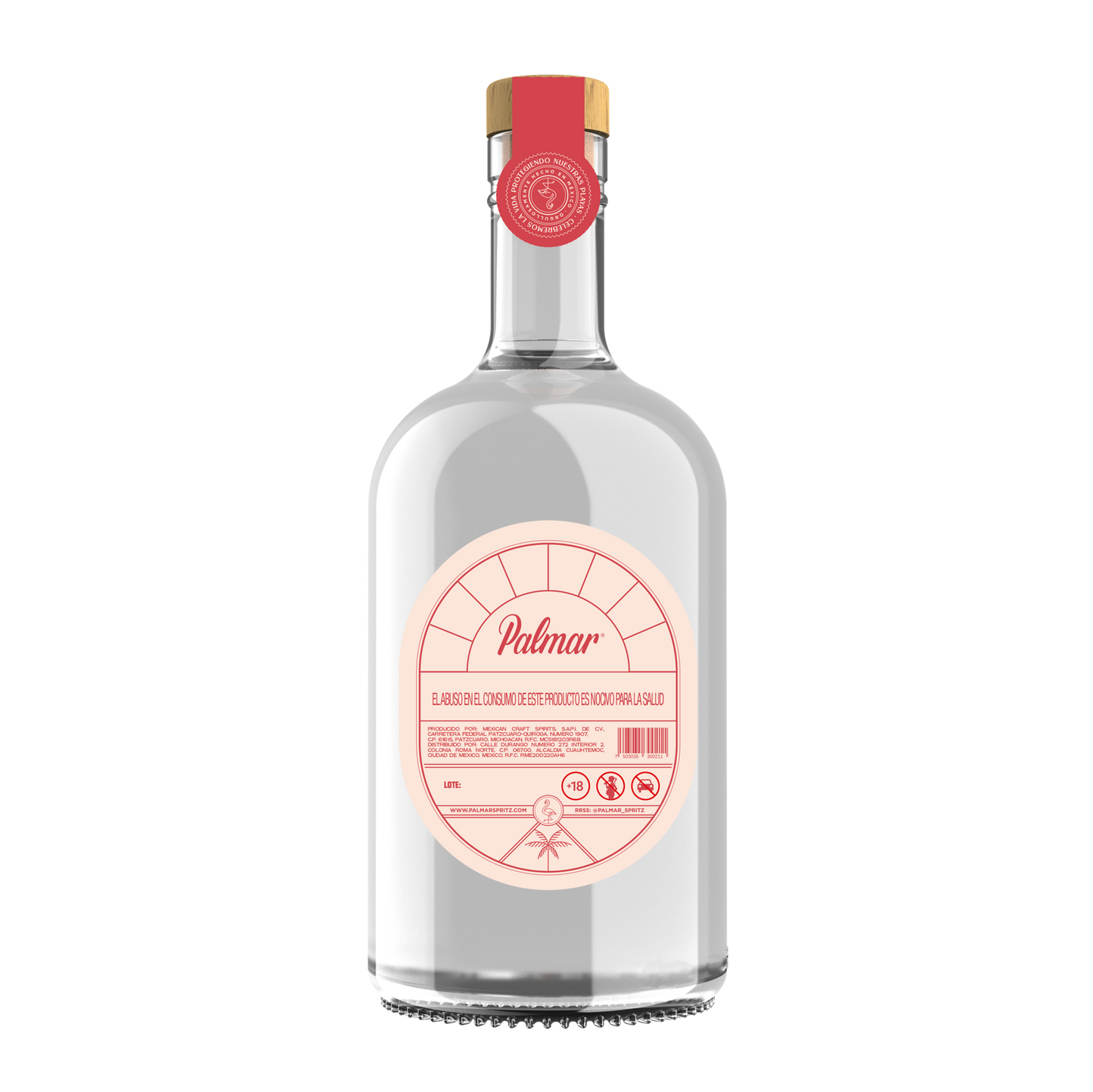 Ginebra Palmar Rosas y Frutos Rojos 750 Ml + Gorra Palmar