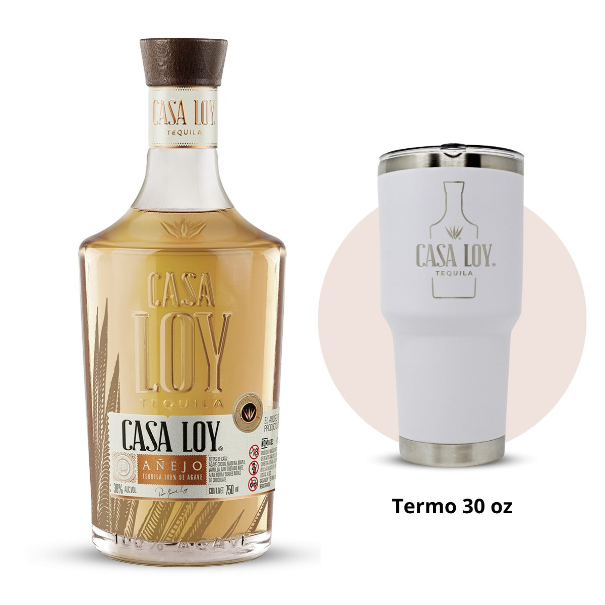Tequila Casa Loy Añejo + Termo