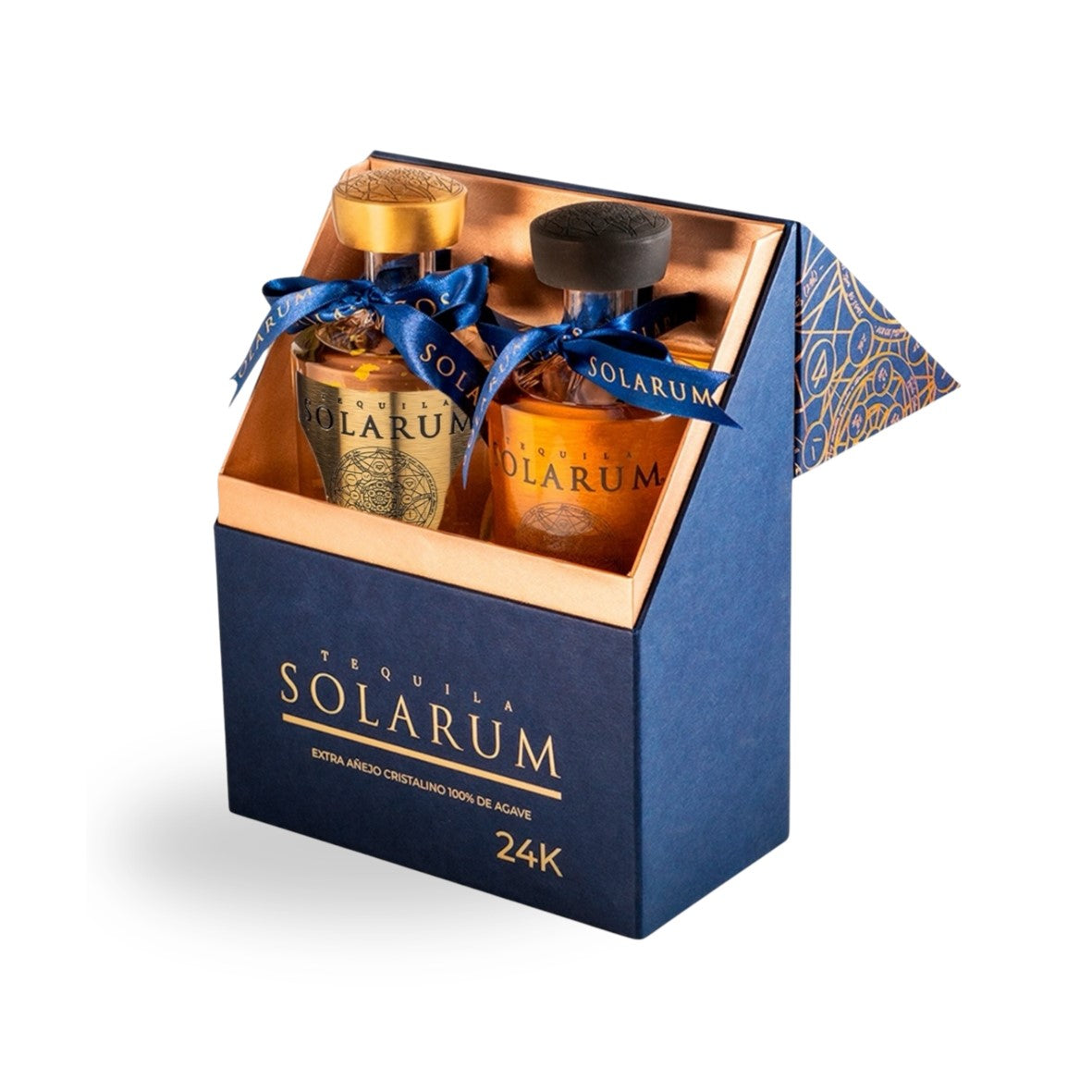 Tequila Solarum Extra Añejo Cristalino 750 Ml Con Tequila Solarum Reposado 750 Ml