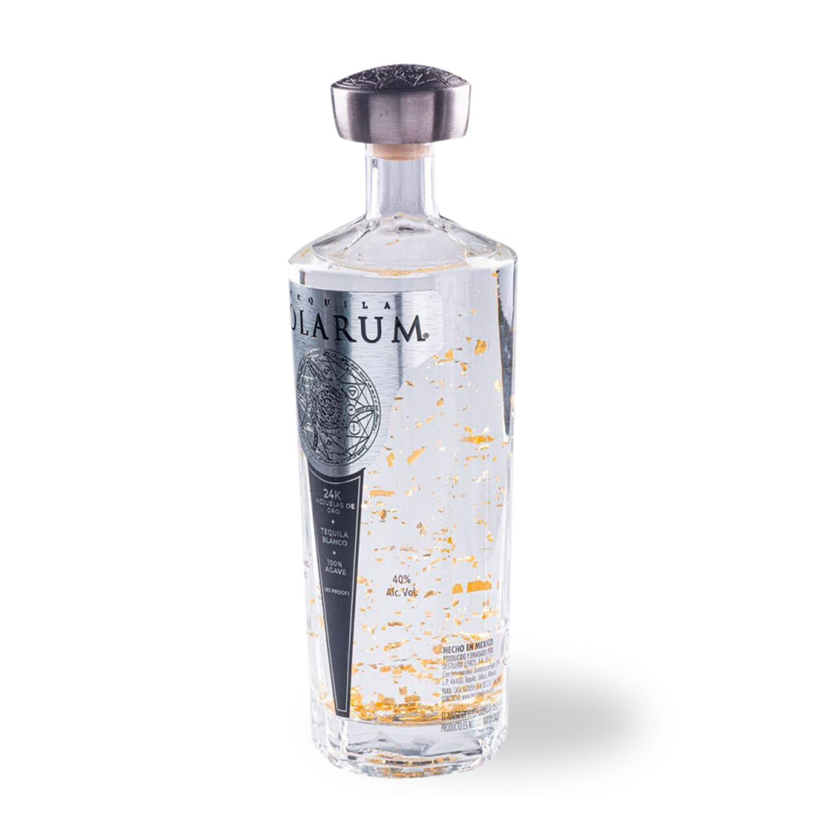 Tequila Solarum Blanco C/ Oro 24k 750 Ml + Copa