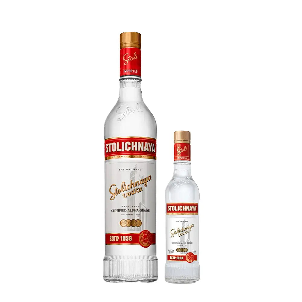 Stolichnaya 750 Ml Con Miniatura Stolichnaya 375 Ml - Corpovino