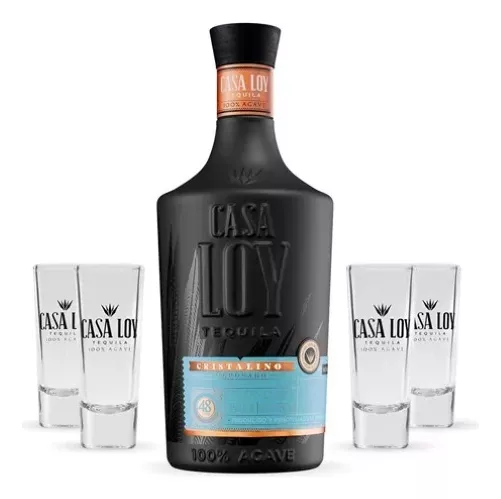 Tequila Casa Loy Cristalino 750 Ml + Tequileros - Corpovino