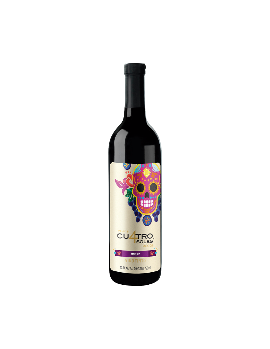 Vino Tinto Cu4tro Soles Merlot 750 Ml - Corpovino