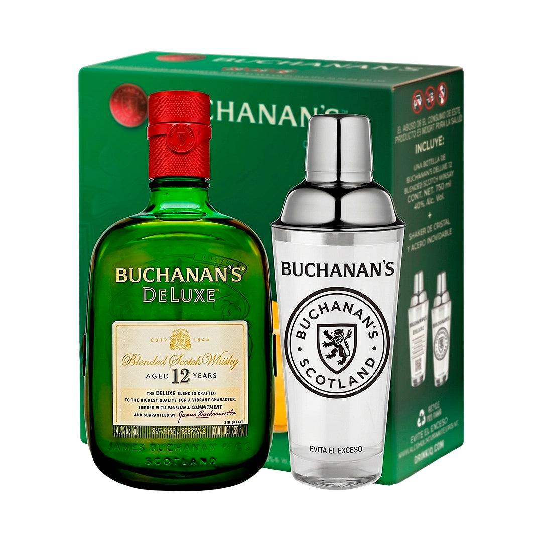 Whisky Buchanan's 12 Años 750 Ml Con Vaso Shaker Cristal