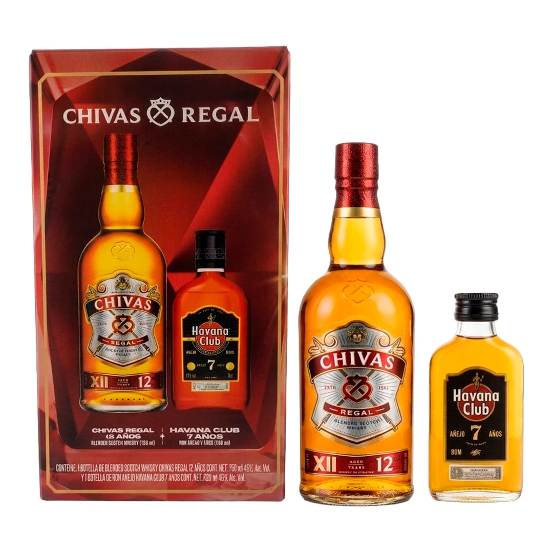 Whisky Chivas Regal 12 Años 750 ml con Ron Havana Añejo 7 Años 200 ml
