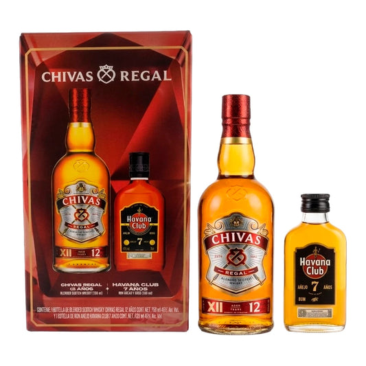 Whisky Chivas Regal 12 Años 750 ml con Ron Havana Añejo 7 Años 200 ml