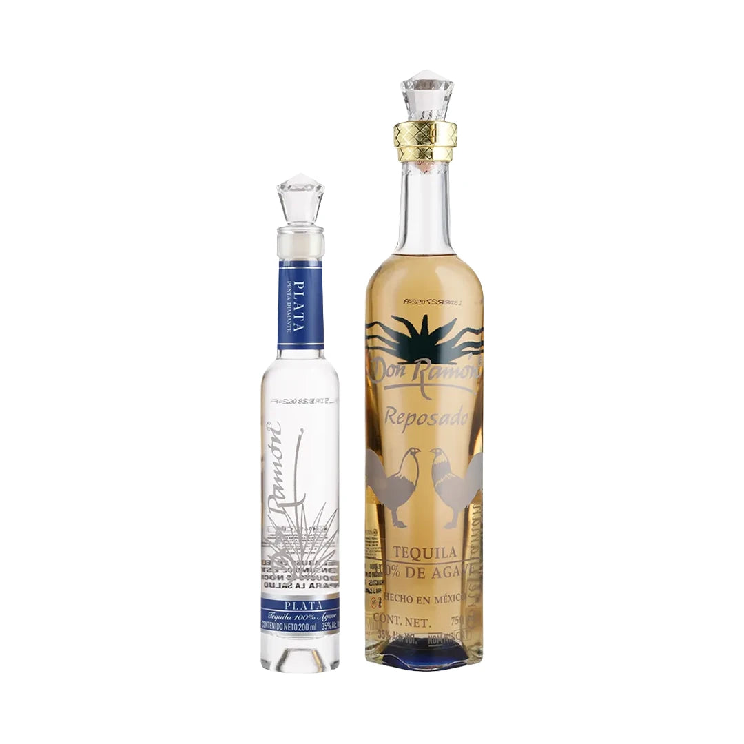 Tequila Don Ramón Reposado Punta Diamante 750 ml con PD Plata Flauta 200 ml