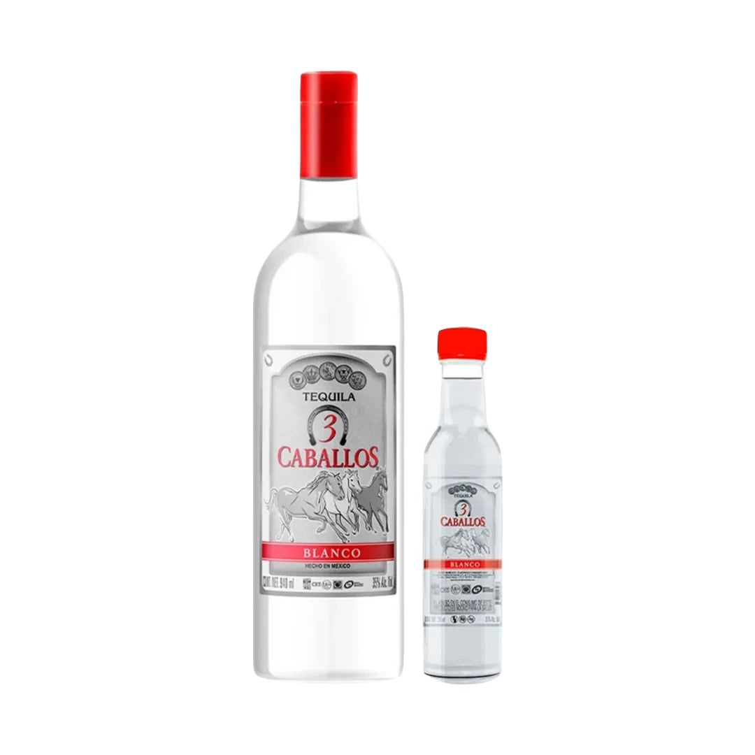 Tequila 3 Caballos Joven 1000 ml con 250 ml