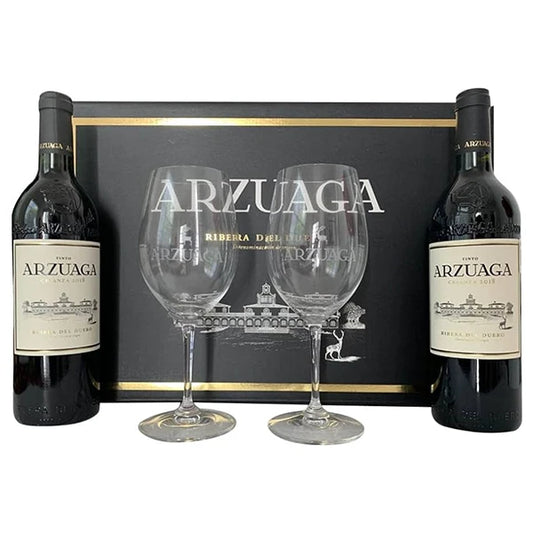Vino Tinto Arzuaga Reserva Twin Paq 750 Ml Con Copas Ridel - Corpovino