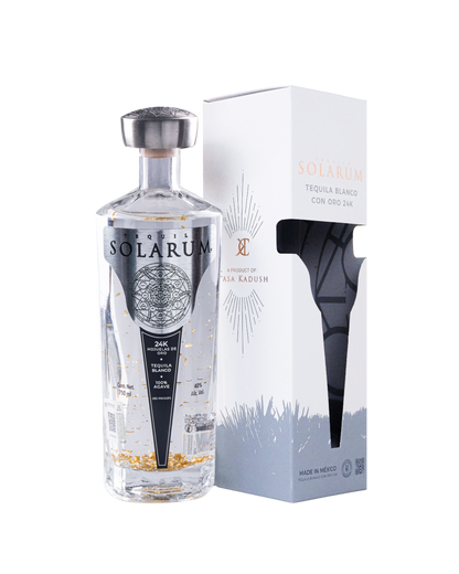 Tequila Solarum Blanco C/ Oro 24k 750 Ml