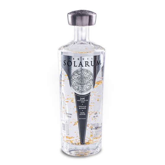 Tequila Solarum Blanco C/ Oro 24k 750 Ml