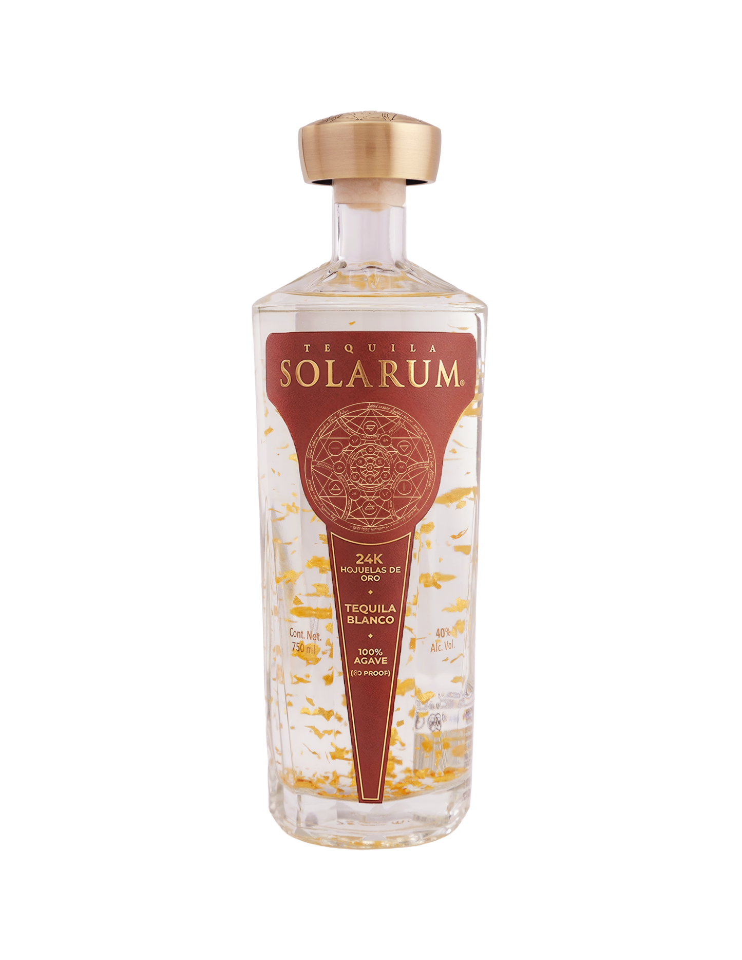 Tequila Solarum Blanco C/ Oro 24k Ed. Barro 750 Ml + Licorera Solarum