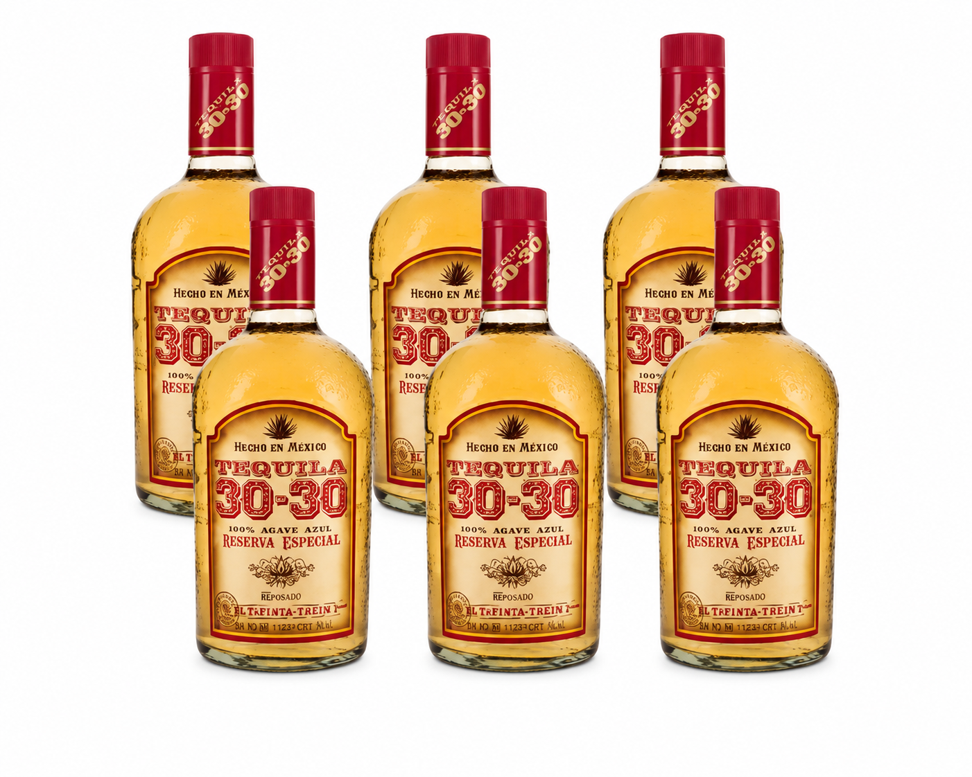 Pack 6 Tequila 30-30 Reposado 1000 Ml