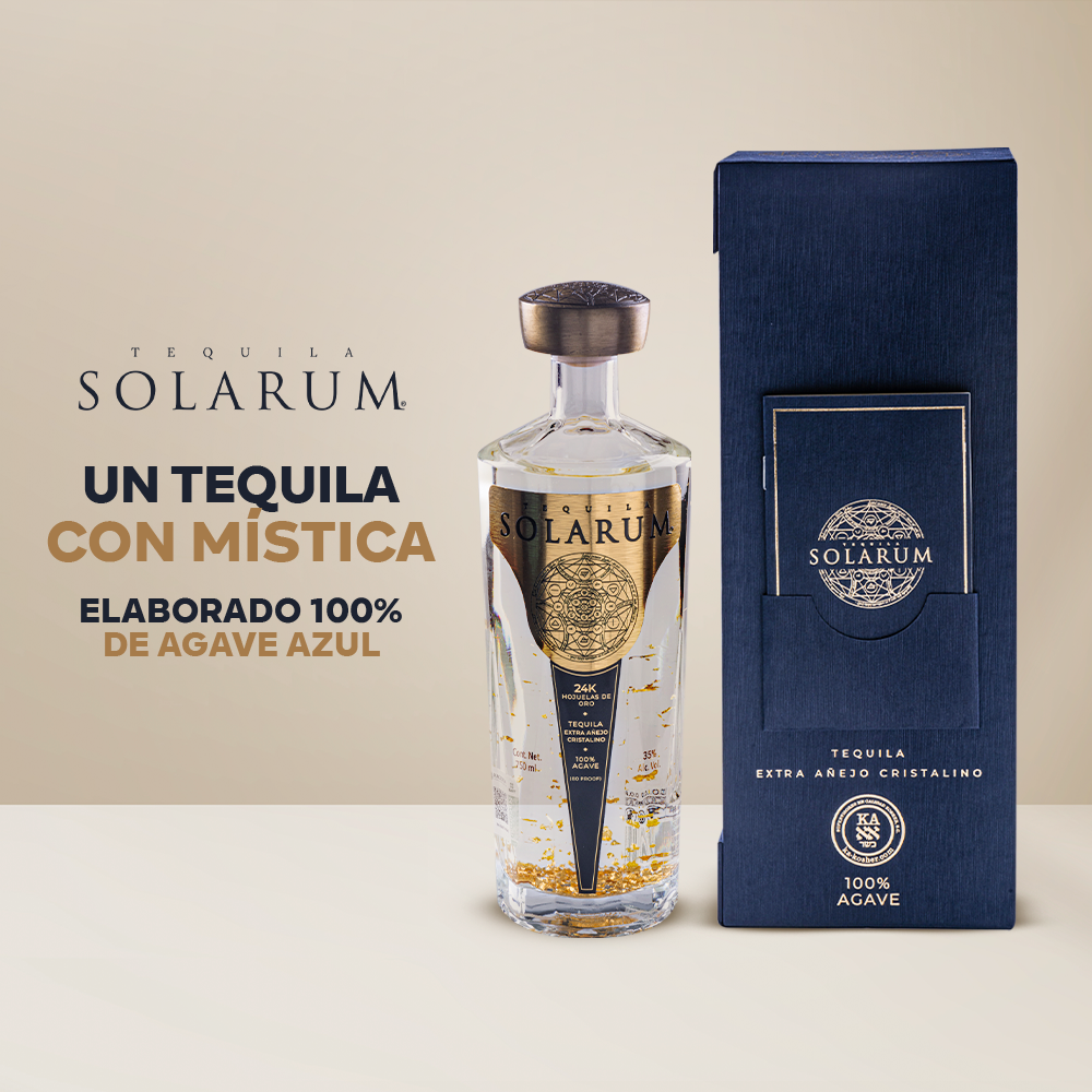 Tequila Solarum Extra Añejo Cristalino 750 Ml + Shaker