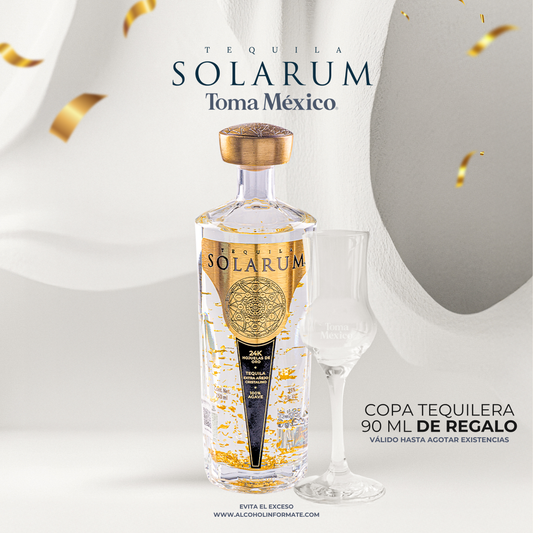 Tequila Solarum Extra Añejo Cristalino 750 Ml + Copa