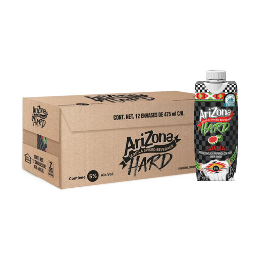 Pack 12 Bebida Ariozona Hard Sandía 475 ml