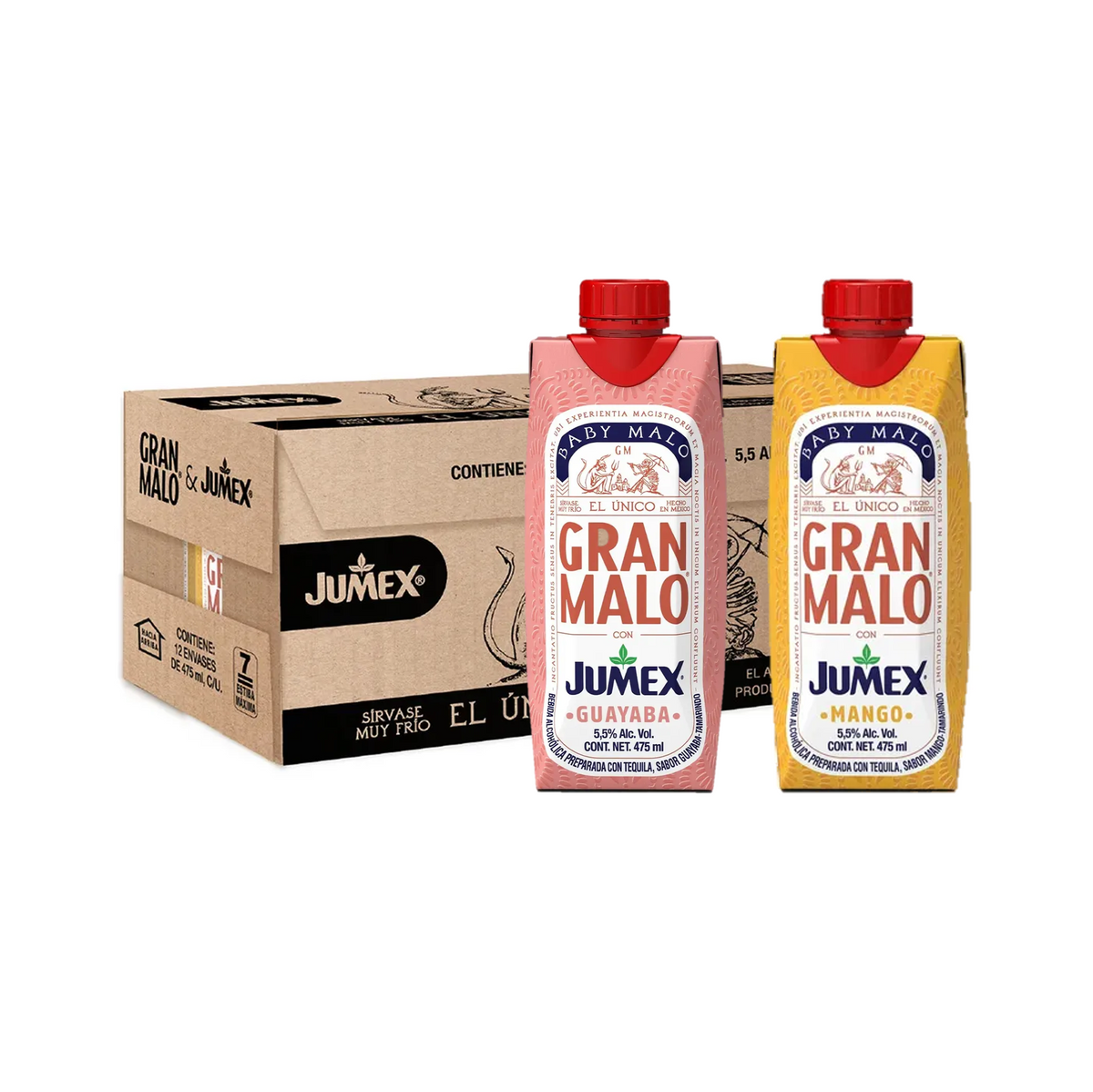 Pack 12 Bebida Baby Malo Guayaba & Mango 475 ml