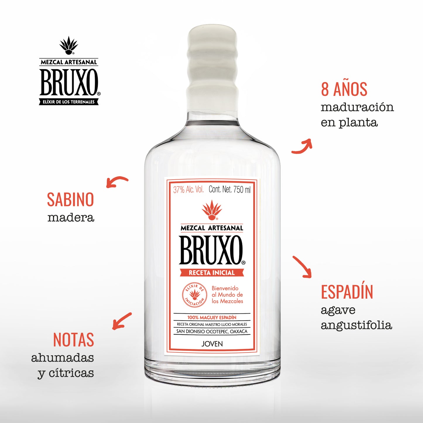 Mezcal Bruxo Espadín Receta Inicial750 Ml