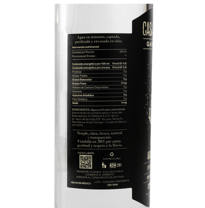 Agua de Lluvia Gasificada Casa del Agua 600 Ml