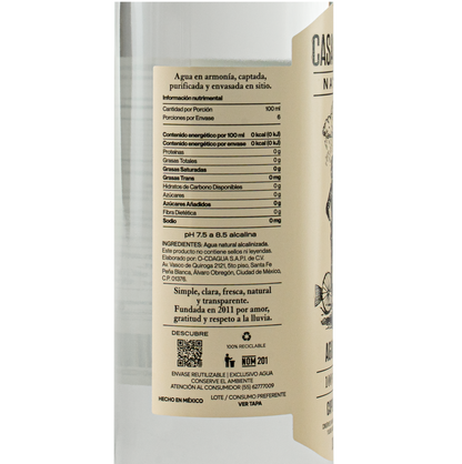 Agua de Lluvia Natural Casa del Agua 600 Ml