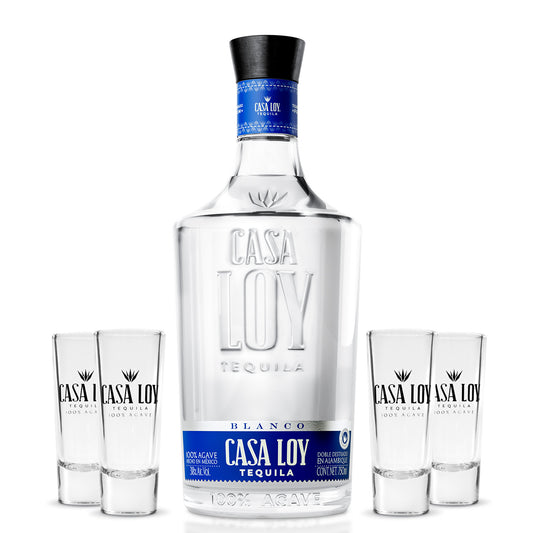 Tequila Casa Loy Blanco 750 Ml + Tequileros