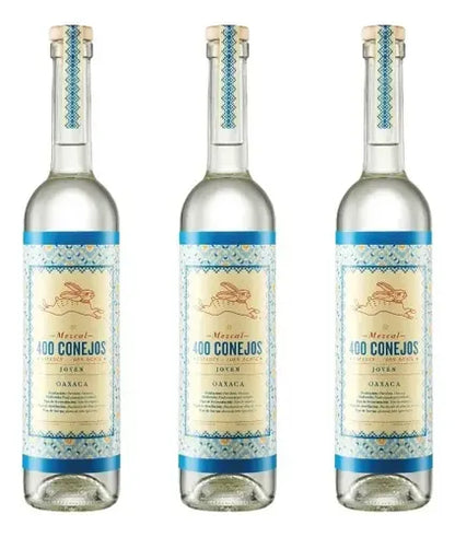 Pack 3 Mezcal 400 Conejos Joven Espadín 750 Ml