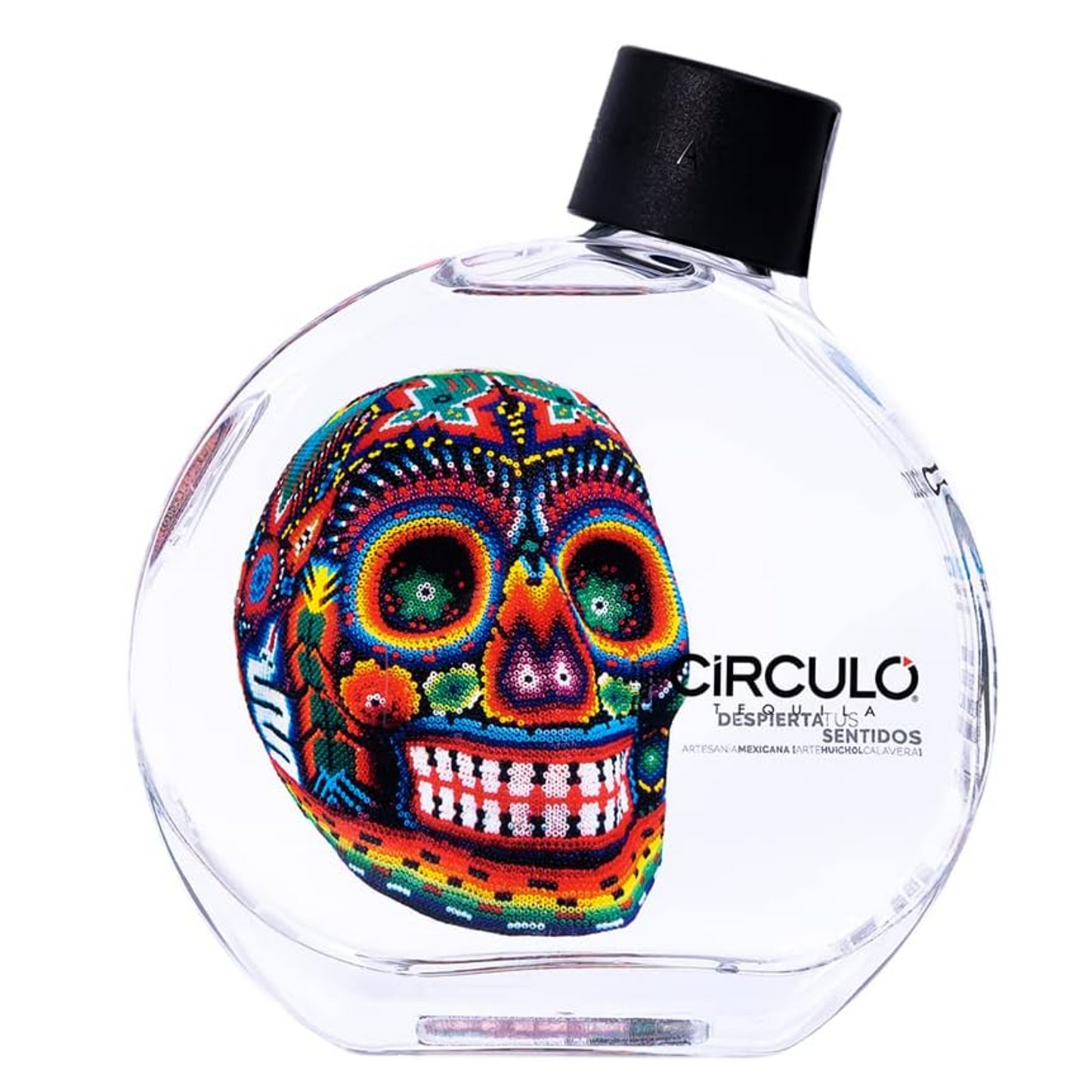 Tequila Círculo Ultra Premium Blanco Arte Huichol Calavera 750 Ml