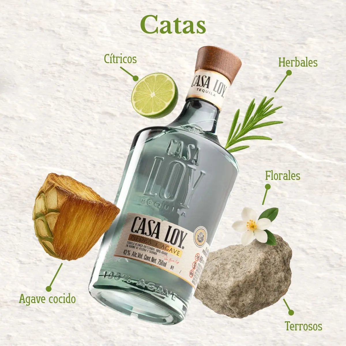 Tequila Casa Loy Piedra y Agave 750 Ml