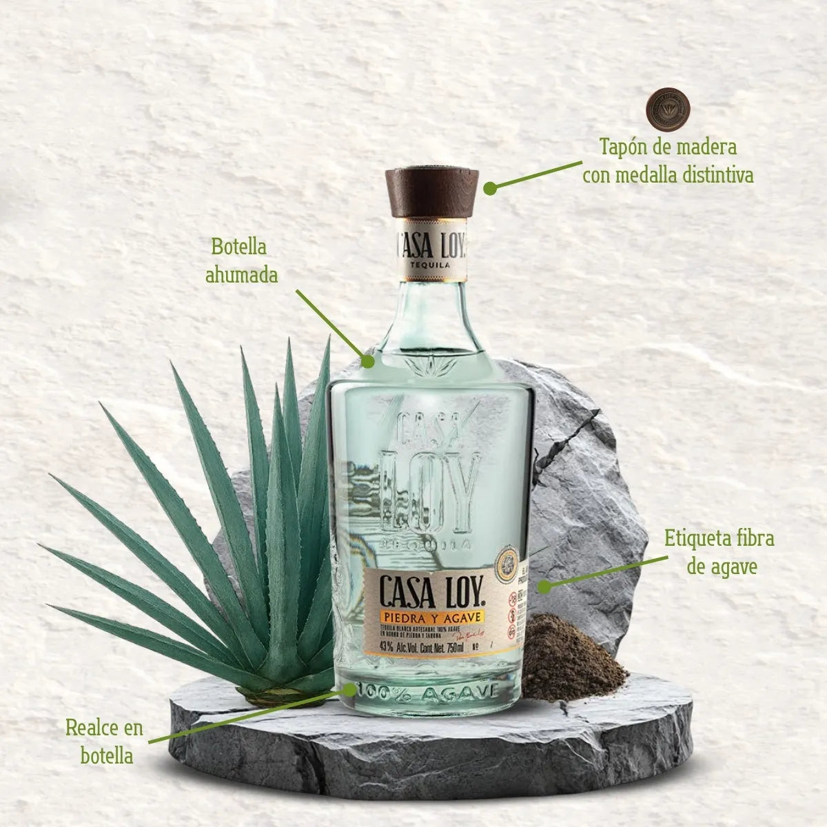 Tequila Casa Loy Piedra y Agave 750 Ml