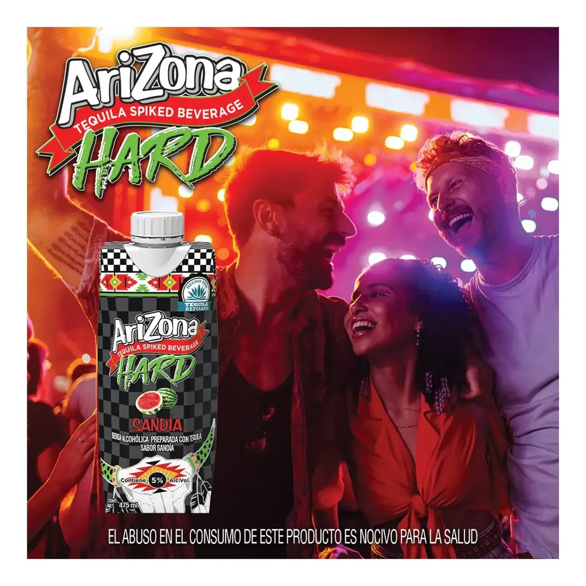 Pack 12 Bebida Ariozona Hard Sandía 475 ml