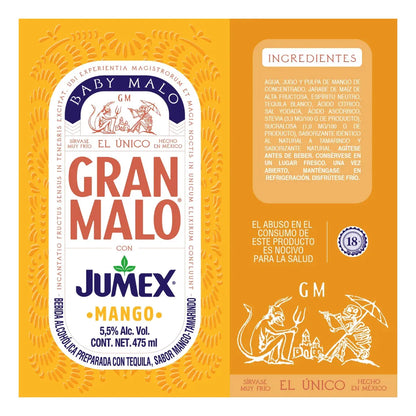 Pack 12 Bebida Baby Malo Guayaba & Mango 475 ml