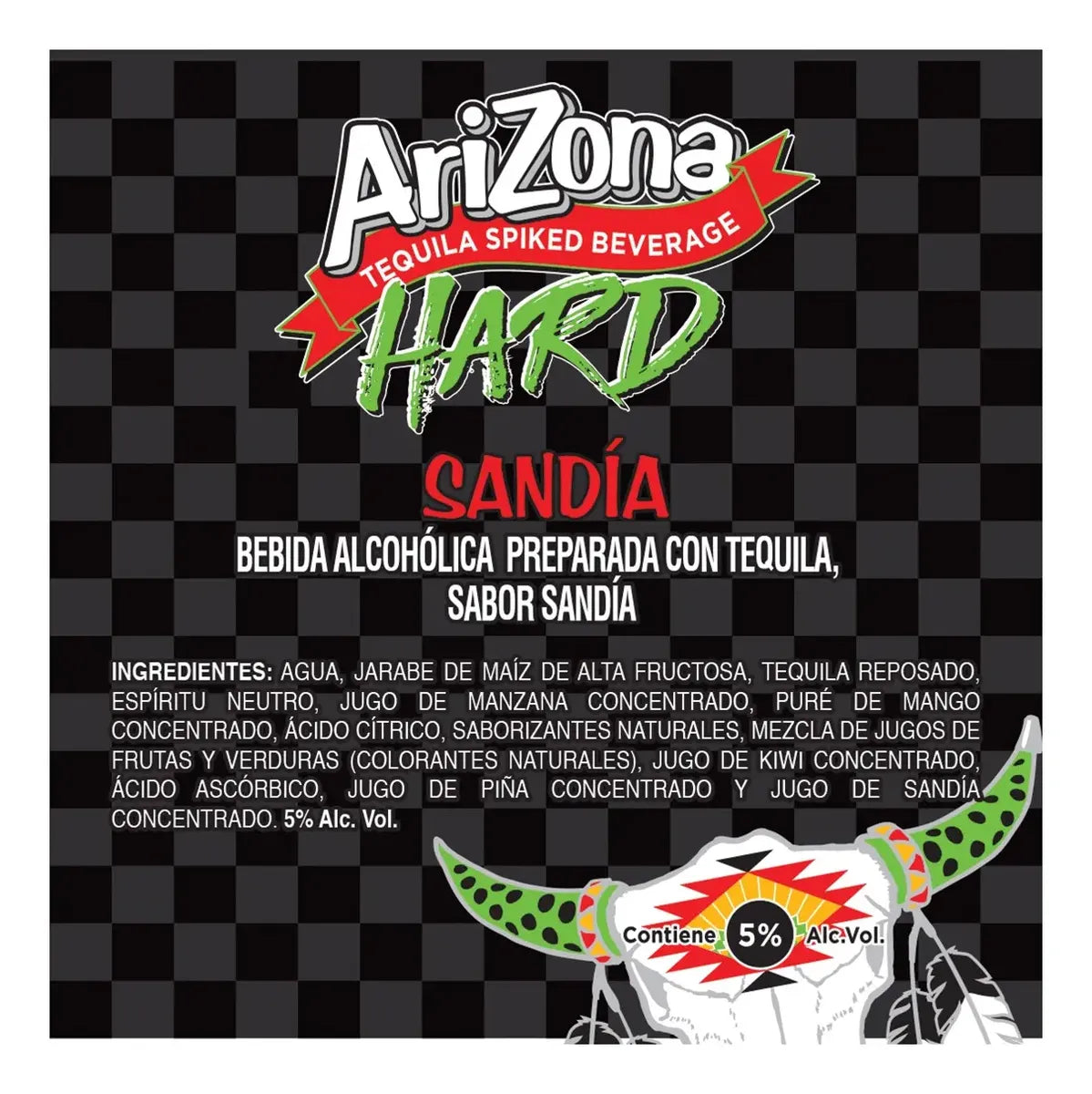 Pack 12 Bebida Ariozona Hard Sandía 475 ml