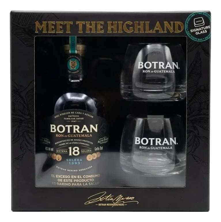 Ron Botran Solara Añejo 18 Años 750 Ml + 2 Vasos