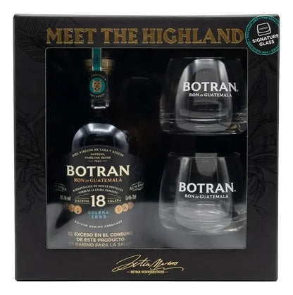 Ron Botran Solara Añejo 18 Años 750 Ml + 2 Vasos