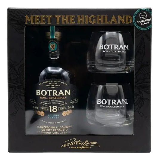 Ron Botran Solara Añejo 18 Años 750 Ml + 2 Vasos