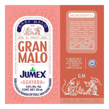 Pack 12 Bebida Baby Malo Guayaba 475 ml