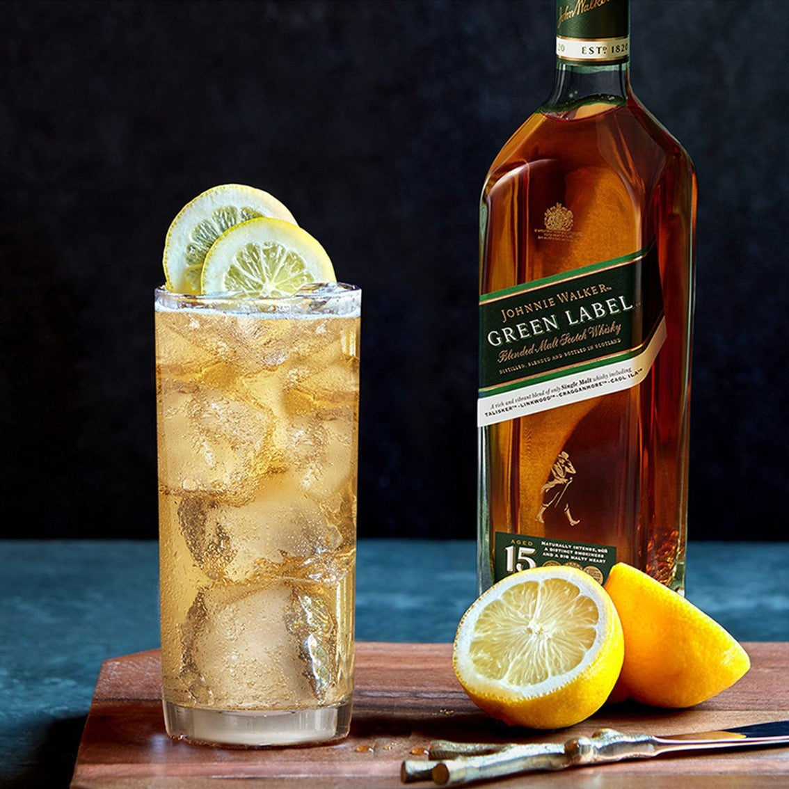 Whisky Johnnie Walker Green Label Blended Scotch 15 Escocés 700 Ml