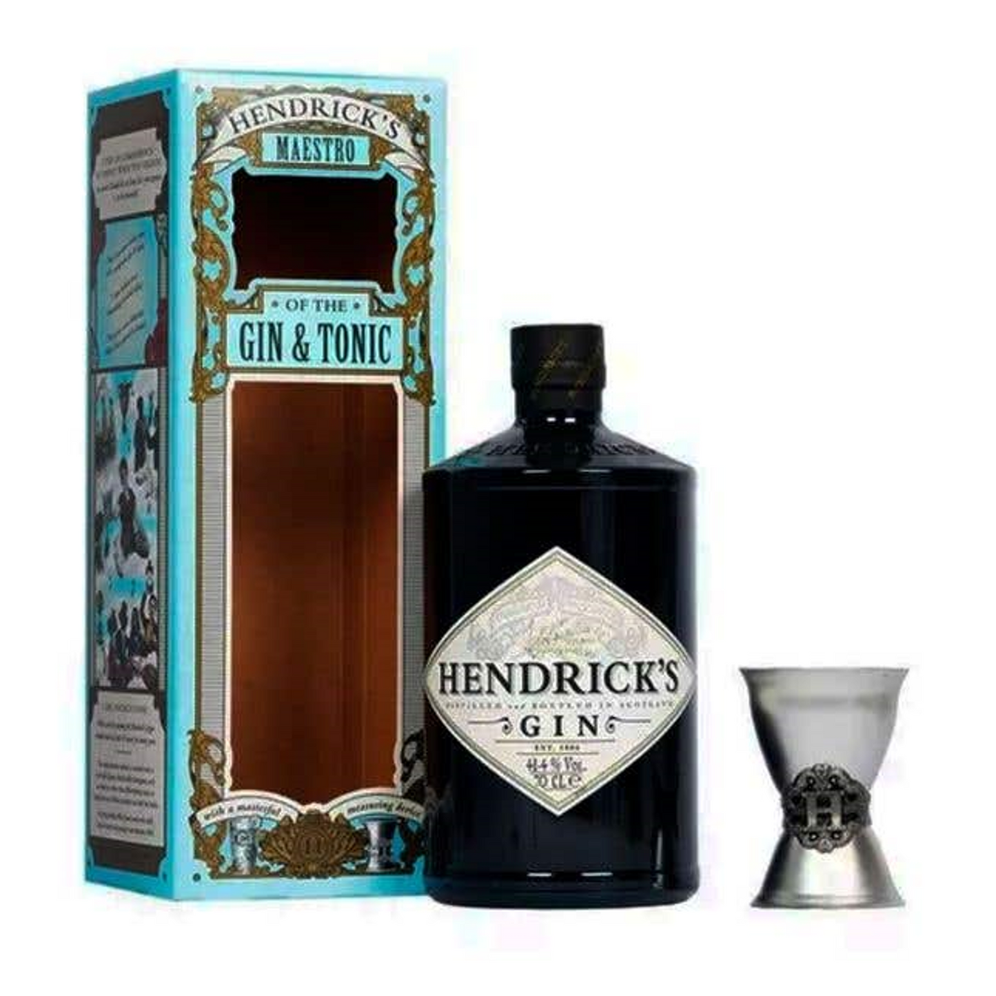 Ginebra Hendricks 700 Ml + Jigger De Acero Doble Cara